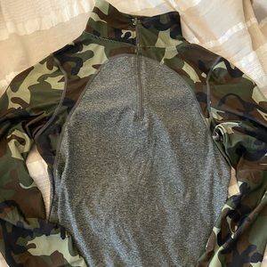 Camo workout quarter zip
